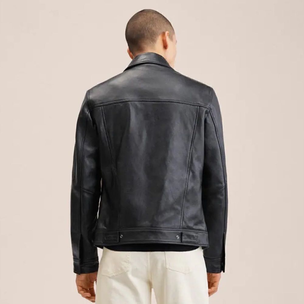 Mango Genuine Leather Jacket New - Picture 9 of 10